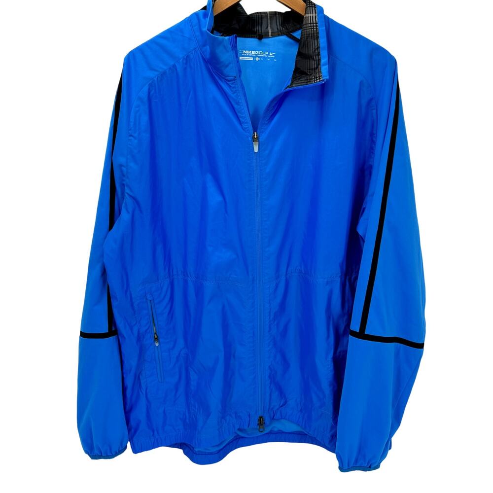 Nike Golf Jacket Mens XL Full Zip Lightweight Windproof Blue Windbreaker